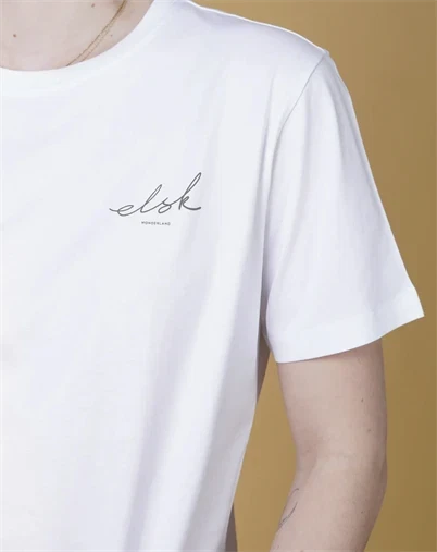 Elsk - Signed Basic Womens Casual T-shirt - Optic White